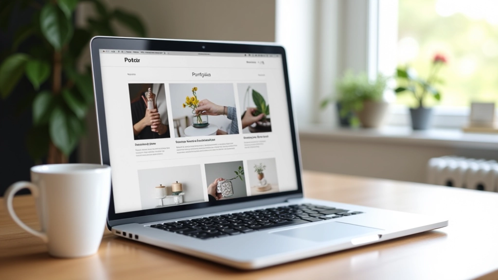 Portfolio website projectgalerij met fotografie en design work op modern scherm